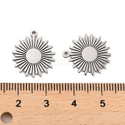 変色しない304ステンレススチールペンダント  太陽のチャーム  ステンレス鋼色  17.5x15.5x1mm  穴：1.2mm&nbsp;STAS-K265-08P