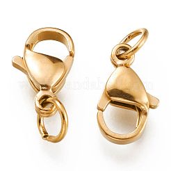 Ion Plating(IP) 304 Stainless Steel Lobster Claw Clasps&nbsp;X-STAS-G240-01D-G