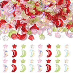 100Pcs 2 Styles Transparent Spray Painted Glass Beads&nbsp;GLAA-YW0005-14A