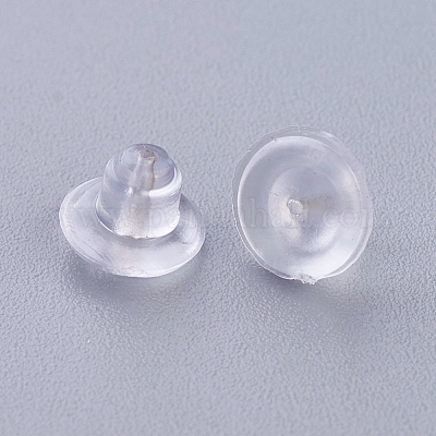 プラスチック製ピアスキャッチ  ピアスバックキャッチ  透明  5x7mm  穴：0.3mm&nbsp;KY-F010-01-1