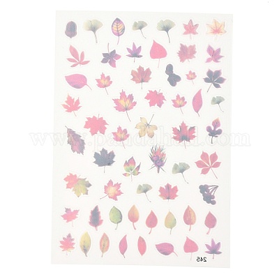 防水プラスチック自己粘着ステッカー  植物模様  葉の模様  15x10.5x0.01cm&nbsp;DIY-F064-13H-1