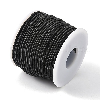弾性コード  ブラック  2mm  約50m /ロール&nbsp;EW-WH0001-01-2mm-1