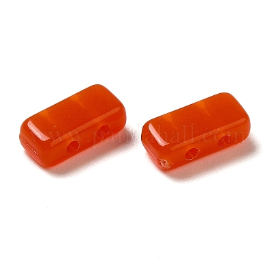 不透明なアクリルビーズ  長方形  レッドオレンジ  8x4x3mm  穴：1mm&nbsp;OACR-M018-02A-1