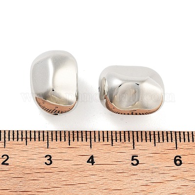 CCBプラスチックビーズ  長方形  プラチナ  15x11x12mm  穴：1.4mm  約388個/500g&nbsp;CCB-S164-44P-1