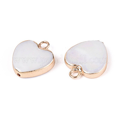 Shell Pearl Heart Charms&nbsp;PEAR-P004-65KCG-1