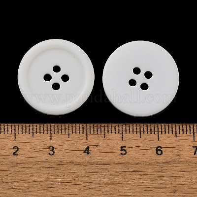 樹脂ボタン  染め  フラットラウンド  ホワイト  22x3mm  穴：2mm  195個/袋&nbsp;RESI-D030-22mm-01-1