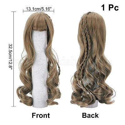 Ppプラスチックロングウェーブカーリーヘアスタイル人形ウィッグヘア
