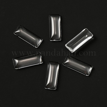 クリアガラスカボション  長方形  透明  25x10x5mm&nbsp;X-GLAA-SZC0001-02-1