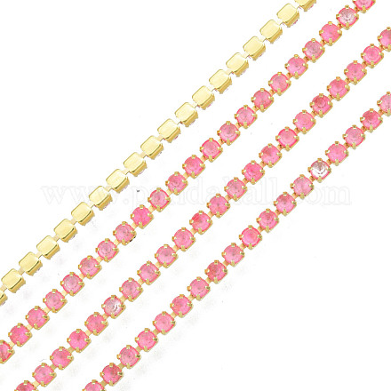 Brass Rhinestone Strass Chains&nbsp;CHC-N017-003B-B06-1
