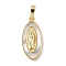 Brass Shell Pendants, Cadmium Free & Lead Free, Virgin Mary, Real 18K Gold Plated, 21x10x2mm, Hole: 4x6mm
