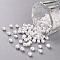 8/0 Glass Seed Beads, Opaque Colors Lustered, Round, White, 3mm, Hole: 1mm, about 10000pcs/pound