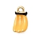 Alloy Enamel Pendants, Golden, Banana, 13x7x5.5mm, Hole: 1.6mm