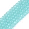 Imitation Jade Glass Beads Strands, Round, Turquoise, 6~6.5mm, Hole: 1.4mm, about 67~70pcs/strand, 14.76 inch~15.16 inch(37.5~38.5cm)