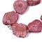 Electroplated Natural Quartz Beads Strands, Solar Quartz, Dyed, Flower, Red, 12~25x12~25x5mm, Hole: 1.2mm, about 8~10pcs/strand, 7.87 inch(20cm)
