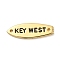Beach Theme Rack Plating Brass Fish Connector Charms, Word KEY WEST Links, Long-Lasting Plated, Cadmium Free & Lead Free, Real 18K Gold Plated, 6x19x1.5mm, Hole: 1mm