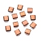 Electroplate Glass Seed Beads, 2-Hole, Square, Copper Plated, 5x4.5~5.5x2~2.5mm, Hole: 0.5~0.8mm