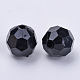 アクリルビーズ  多面カット  ラウンド  ブラック  6x5.5mm  穴：1.7~1.8mm  約4200個/500g&nbsp;TACR-Q257-6mm-V72-3
