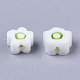 ガラスビーズ  花  薄緑  4~6x4~6x2.5~3mm  穴：1mm&nbsp;LS-X1-GLAA-T019-01-C01-2