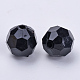 アクリルビーズ  多面カット  ラウンド  ブラック  6x5.5mm  穴：1.7~1.8mm  約4200個/500g&nbsp;X-TACR-Q257-6mm-V72-3