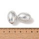 UVメッキ CCB プラスチックビーズ  テクスチャー  オーバル  銀  24x17.5mm  穴：2.3mm&nbsp;FIND-Z066-11-3