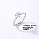 Flat Round Platinum Brass Adjustable Ring with Cubic Zirconia&nbsp;EG7863-4-1