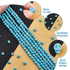 10 Strands Dyed Synthetic Turquoise Beadd Strands&nbsp;G-AR0004-84