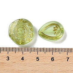 透明なアクリルビーズ  ライン入り  混合図形  薄緑  7.5~22.5x7.5~21x5.5~13mm  穴：1.2~5.5mm&nbsp;LS-X1-MACR-L005-05M