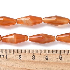 染色および加熱された天然カーネリアン ビーズ 連売り  双円錐形  サンゴ  20x8x8mm  穴：1.4mm  約19個/連  14.76''（37.5センチメートル）&nbsp;G-Q019-A01