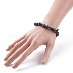 Natural Obsidian Chips Beaded Jewelry Set&nbsp;X-SJEW-JS01232-01