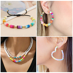 10 Strands 10 Colors Handmade Polymer Clay Beads Strands&nbsp;CLAY-TA0001-20