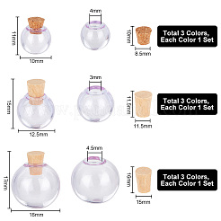 9 Sets 9 Style Transparent Glass Bottles Pendants Small DIY Bottles with Cork&nbsp;AJEW-PH0011-15