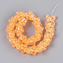 透明ガラスビーズ  エナメルスタイル  蝶  オレンジ  10x14.2x6~6.5mm  穴：1mm&nbsp;GLAA-T025-20F