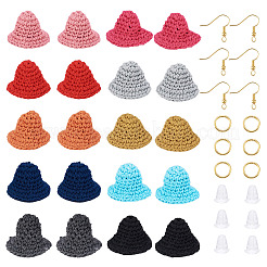 DIY Woven Wool Yarn Hat Dangle Earring Making Kits&nbsp;DIY-TA0011-32