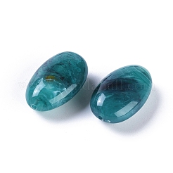 アクリル天然石風ビーズ  オーバル  ティール  長さ30mm  19 mm幅  厚さ12mm  穴：2.5mm  約125個/500g&nbsp;PGB274Y-7