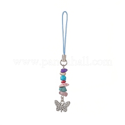 7 Chakra Synthetic Turquoise Beads Mobile Phone Strap&nbsp;HJEW-JM00931