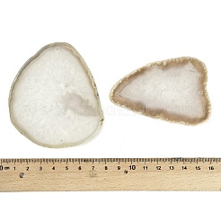 天然瑪瑙のナゲットスライスリンクコネクターチャーム  染め  ホワイト  50~110x27~75x5~10mm  穴：1.8~2mm  約20~40個/1000g&nbsp;G-E022-M07