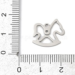 ステンレススチールチャーム201個  馬のチャームをロッキング  ステンレス鋼色  14.5x14.5x1mm  穴：1.4mm&nbsp;STAS-F316-23P