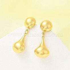 女性用ティアドロップ 304 ステンレススチール スタッド イヤリング  ゴールドカラー  32x12mm&nbsp;EJEW-A125-40G