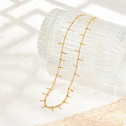 304 Stainless Steel Twist Chain Tassel Necklaces for Women&nbsp;NJEW-U029-01G
