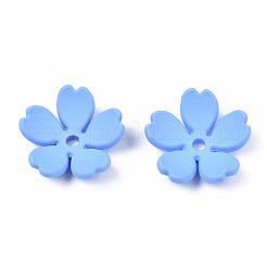 Rubberized Style Opaque Acrylic Bead Caps&nbsp;ACRP-T010-02D