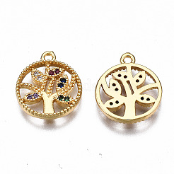 Brass Micro Pave Cubic Zirconia Charms&nbsp;KK-Q277-075-NF