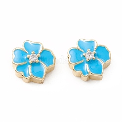 Brass Micro Pave Cubic Zirconia Beads&nbsp;ZIRC-P098-01G