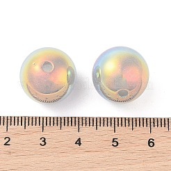 メッキABSプラスチックビーズ  ラウンド  ゲインボロ  16mm  穴：3mm&nbsp;OACR-B026-02C