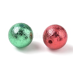 クリスマス柄の不透明なアクリルビーズ  ラウンド  ミックスカラー  15.5~16mm  穴：2mm&nbsp;AC-CBAC6DF-03