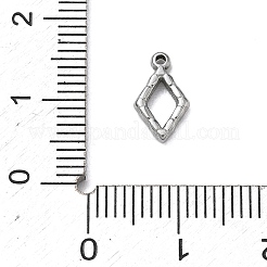 304ステンレススチールチャーム  菱形チャーム  切り取る  ステンレス鋼色  11x6.5x2mm  穴：0.9mm&nbsp;SA-B007-02P-B