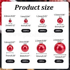2120Pcs 8 Styles  Imitation Pearl Resin Beads Strands&nbsp;RESI-AR0001-47
