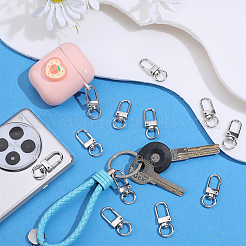 36個の合金スイベルクラスプ  ストラップ プッシュ ゲート スナップ クラスプ  プラチナ  3.3x1.3x0.5cm  穴：10x7mm&nbsp;FIND-CP0002-89P