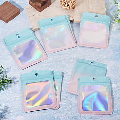 40Pcs Rectangle Glitter Holographic Plastic Resealable Packaging Bags&nbsp;ABAG-TA0001-97B-03