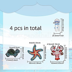 4 style Ocean Theme Cloth Sew on Patches&nbsp;PATC-FG0001-11