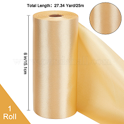 フラットポリエステルリボン  結婚式のお祝いの装飾のために  ナバホホワイト  6インチ（151mm）  約27.34ヤード（25m）/ロール&nbsp;SRIB-WH0011-012C